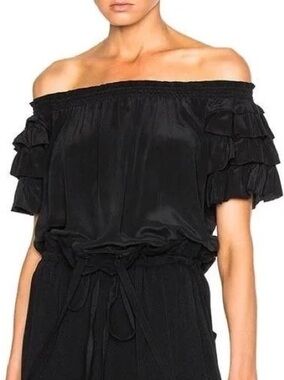 Ulla Johnson Leoda Silk Blouse Black Silk 10